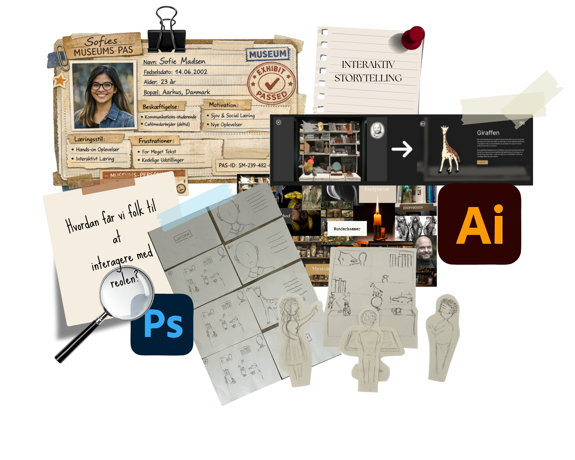 Proces-collage for steno museum