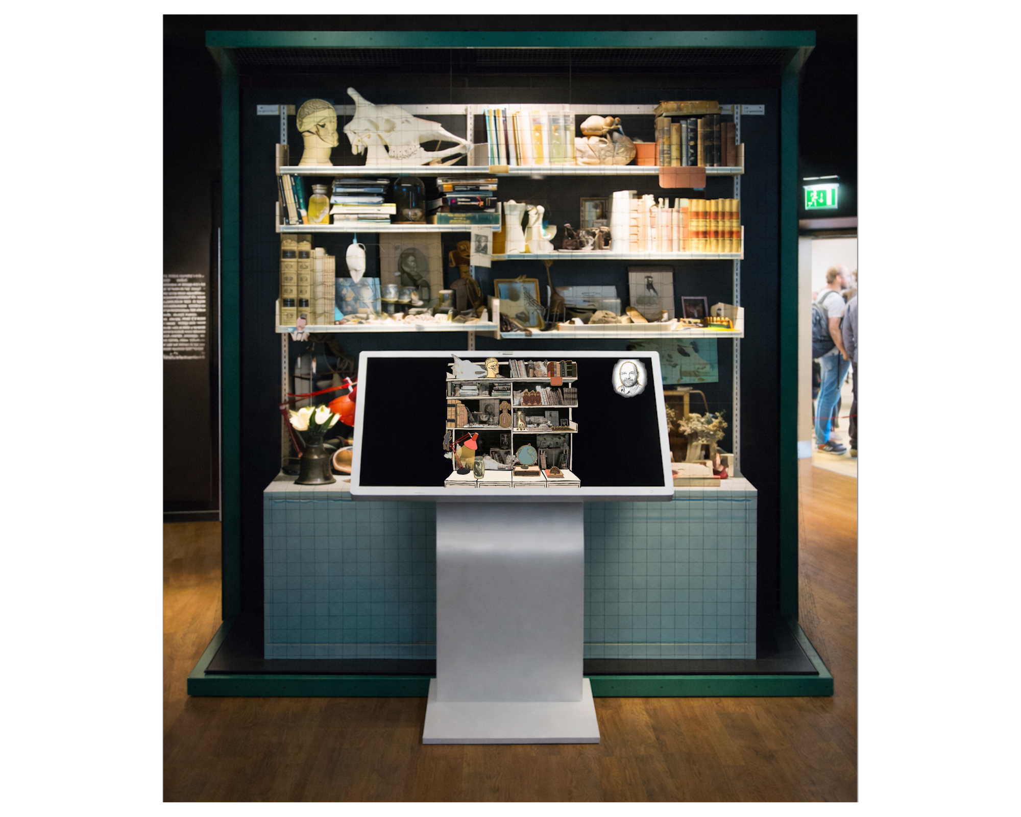 Mockup af steno museum website på en skærm